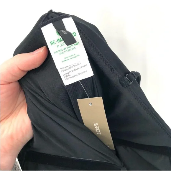 NWT J CREW Ruched Sweetheart One Piece Swimsuit Black Convertible Strapless - Picture 5 of 5
